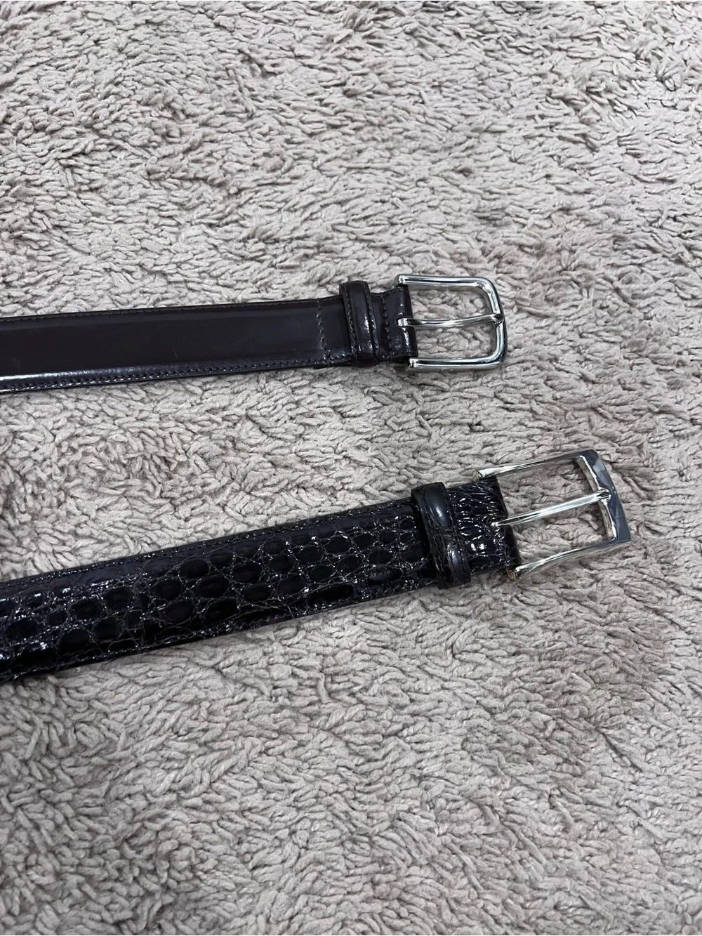Men's 34 waist Dark Brown Leather Belts. Cole haan / Martin Dingman